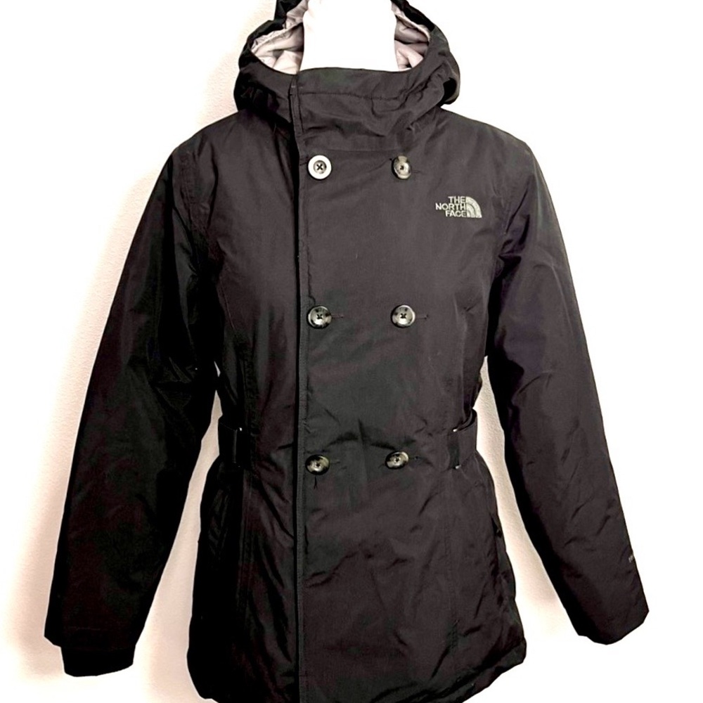 The North Face Girls HyVent Hooded Parka Jacket Black Size XL / 18 Outdoor Warm
